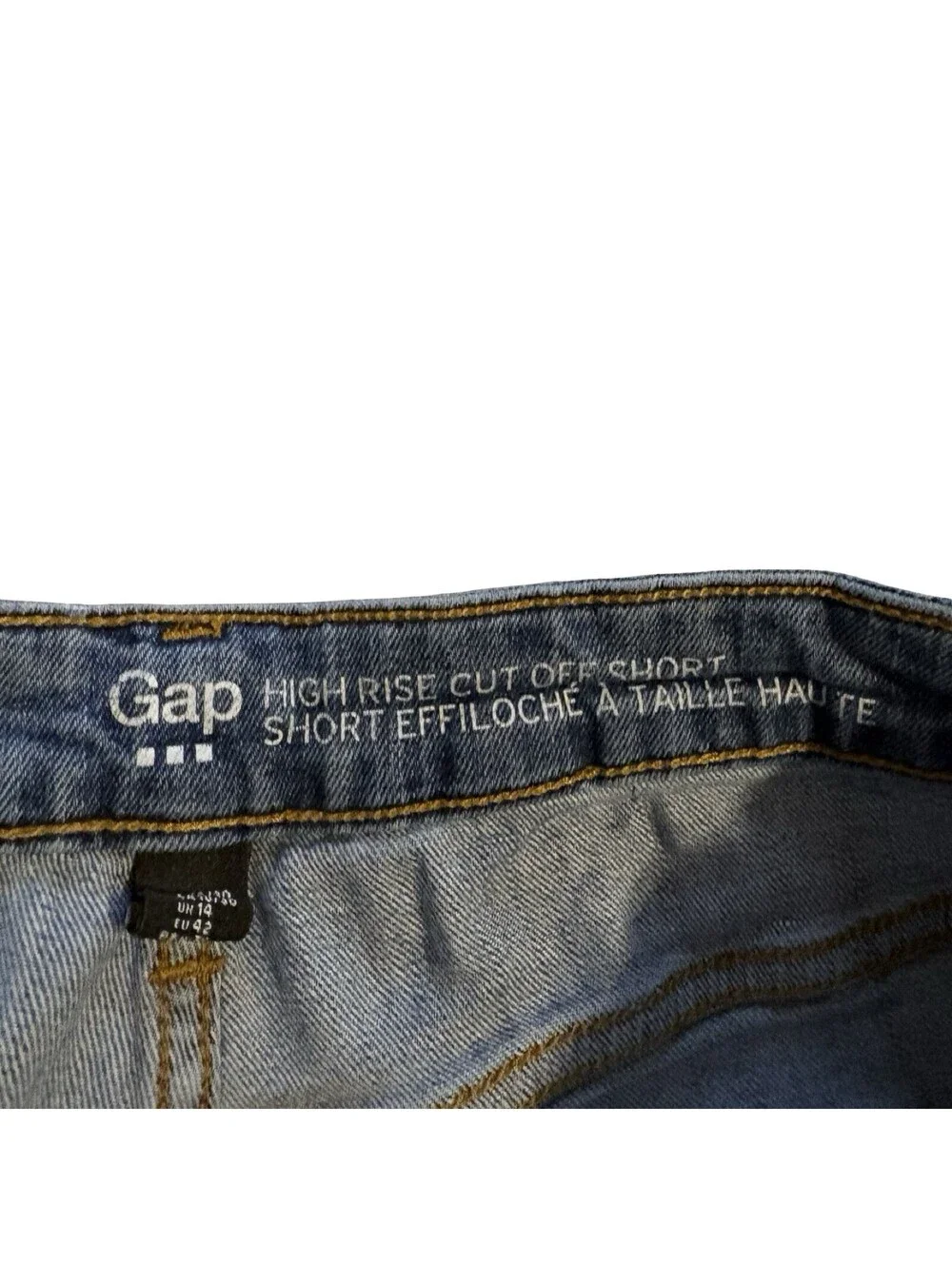 GAP Denim High Rise Jean Shorts Button Fly Size 10/30 raw hem